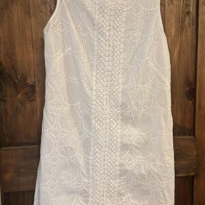 Chic White Eyelet Dress